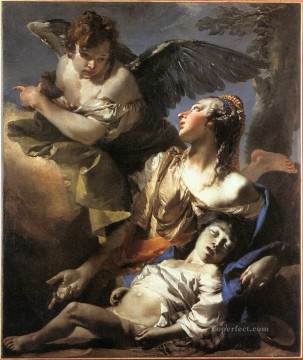 ジョバンニ・バティスタ・ティエポロ Painting - ハガルを苦しめる天使 ジョバンニ・バティスタ・ティエポロ